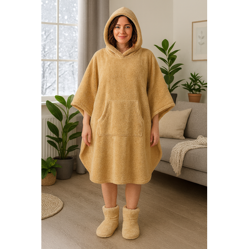 Pelu kadn pano, giyilebilir ev battaniyesi