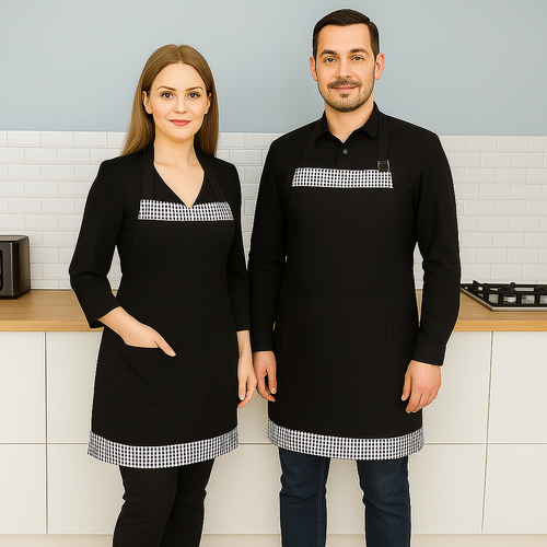 �ef �nl���, kareli kuma� detayl� unisex �nl�k