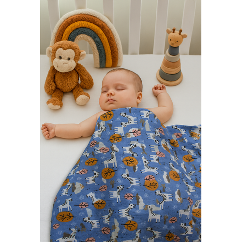 Muslin bebek battaniyesi- kunda�� 120xx120 cm ebatlar�ndad�r.