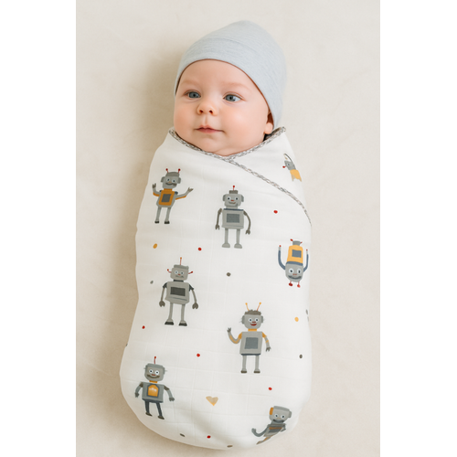 Muslin bebek battaniyesi- kunda�� 120xx120 cm ebatlar�ndad�r.