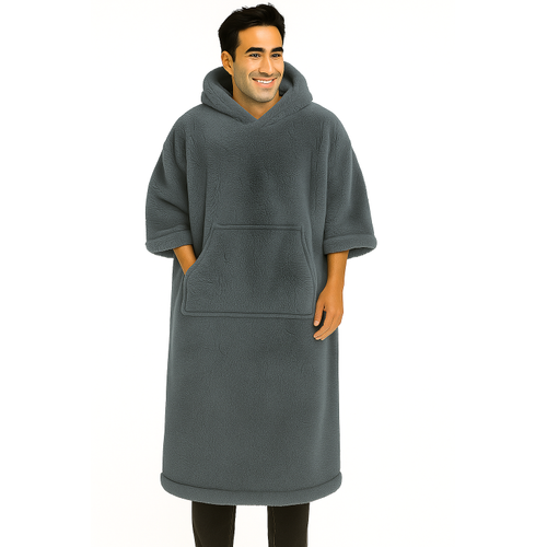 Unisex giyilebilir ev battaniyesi, kap��onlu uzun pan�o