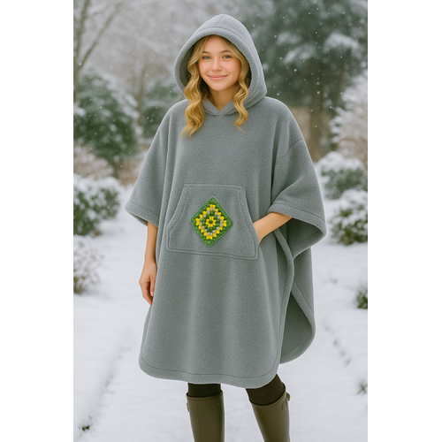 Pelu kadn pano, giyilebilir ev battaniyesi