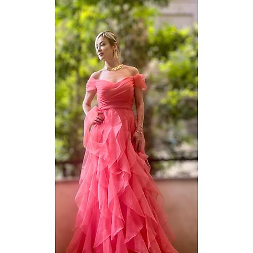 PEMBE ORGANZA UZUN, OMUZ AIK ABYE ELBSE