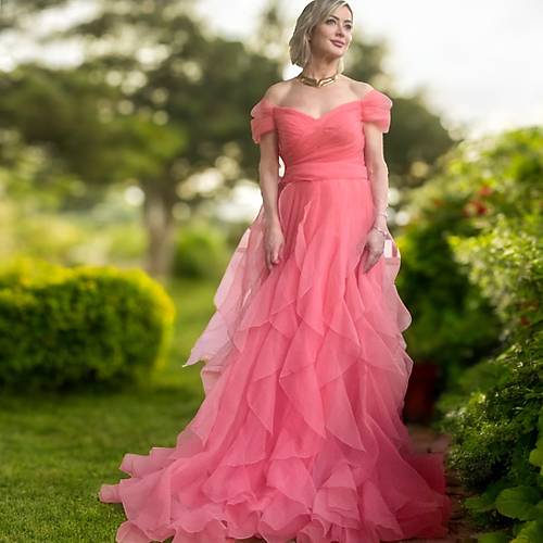 PEMBE ORGANZA UZUN, OMUZ AIK ABYE ELBSE
