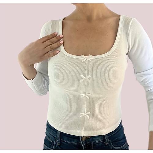 BOW CHARM RBANA UZUN KOLLU TOP