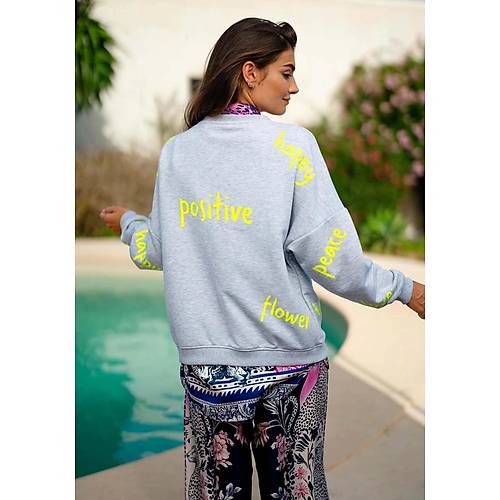 YUVARLAK YAKALI DEV KALPL SWEATSHIRT