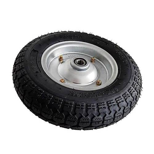 El Arabası Yük Taşıma Tekeri Siboplu Bilyeli Rulmanlı Havalı Dublex 350x70 mm Çelik Jant Tekerlek