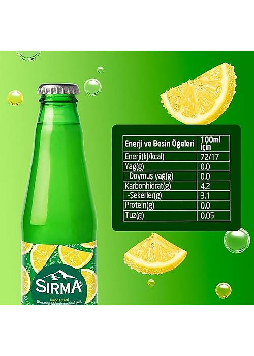 Sırma Limon Aromalı C Vitaminli Maden Suyu 200 ml x 24 Adet