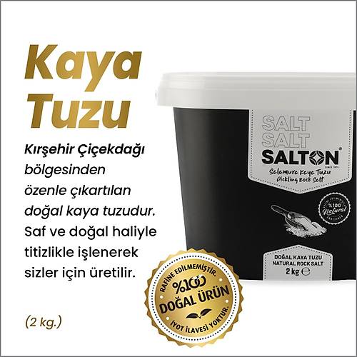 SALTON DOĞAL KRİSTAL KAYA TUZU SALAMURA 2 KG