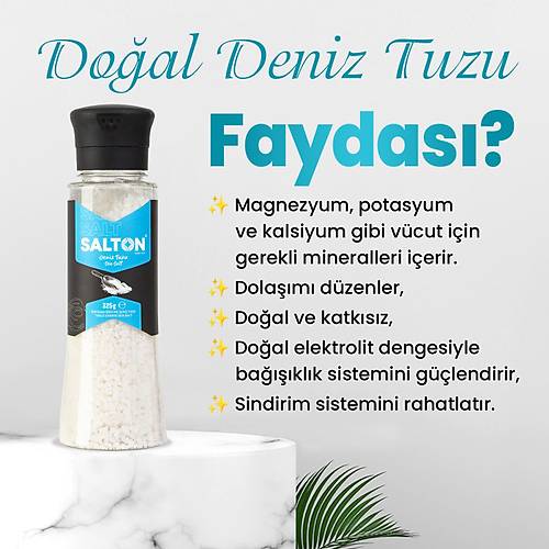 SALTON DOĞAL DENİZ TUZU CAM KAVANOZ SERAMİK DEĞİRMEN 100 GR