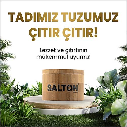 SALTON DOAL SALT FLAKES (YAPRAK TUZ) BAMBU KAVANOZ 170 GR