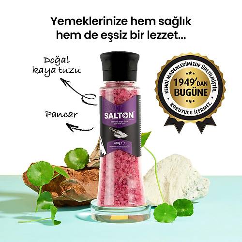 SALTON PANCARLI GURME KAYA TUZU CAM KAVANOZ SERAMİK DEĞİRMEN 110 GR