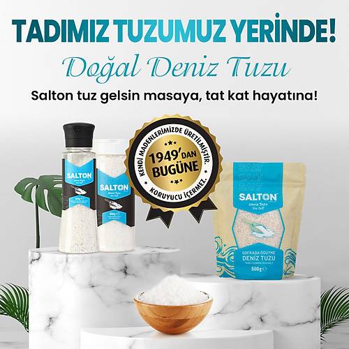SALTON DOĞAL DENİZ TUZU CAM KAVANOZ SERAMİK DEĞİRMEN 100 GR