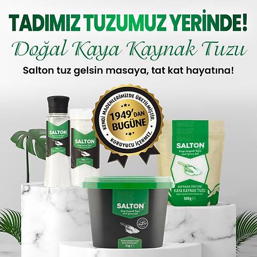 SALTON DOAL KAYA KAYNAK TUZU CAM KAVANOZ SERAMK DERMEN 110 GR