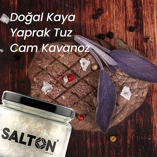 SALTON DOAL KAYA YAPRAK TUZ (ROCK SALT FLAKES) CAM KAVANOZ 250 GR