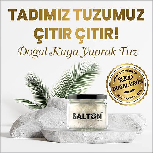 SALTON DOAL KAYA YAPRAK TUZ (ROCK SALT FLAKES) CAM KAVANOZ 250 GR