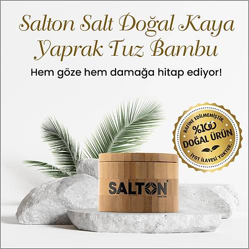 SALTON DOAL SALT FLAKES (YAPRAK TUZ) BAMBU KAVANOZ 170 GR