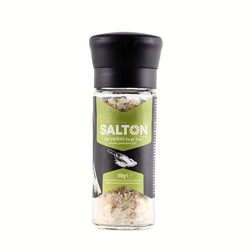 SALTON EGE YELLKL GURME KAYA TUZU CAM KAVANOZ SERAMK DERMEN 110 GR