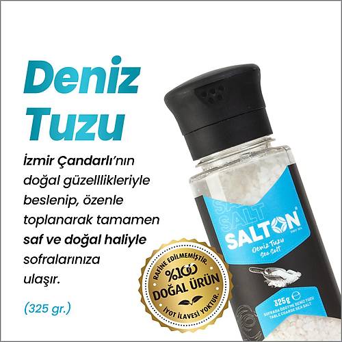 SALTON DOĞAL DENİZ TUZU CAM KAVANOZ SERAMİK DEĞİRMEN 100 GR