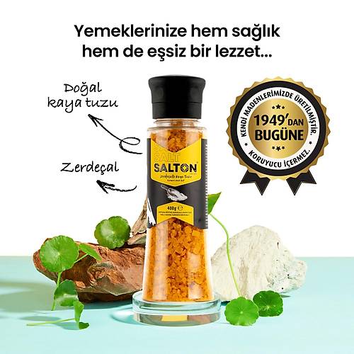 SALTON ZERDEÇALLI GURME KAYA TUZU CAM KAVANOZ SERAMİK DEĞİRMEN 110 GR