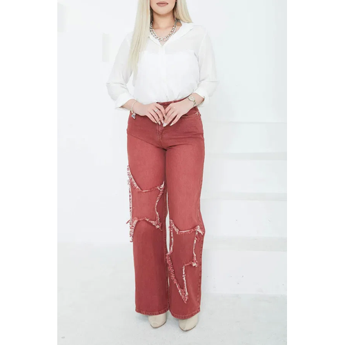 Kadn Yksel Bel Pskl Detayl Palazzo Jean Kot Pantolon