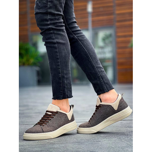 Kb-X204 Kuback Taba Bej Keten Bej Yksek Taban Gnlk Erkek Spor Ayakkab