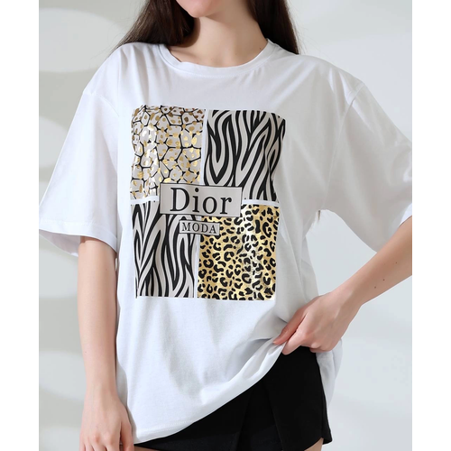 Karma Desenli Oversize Tirt