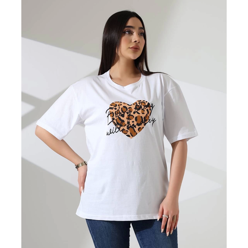 Leopar Kalp Baskl Tirt