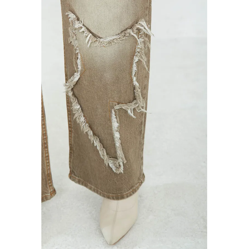 Kadn Yksel Bel Pskl Detayl Palazzo Jean Kot Pantolon