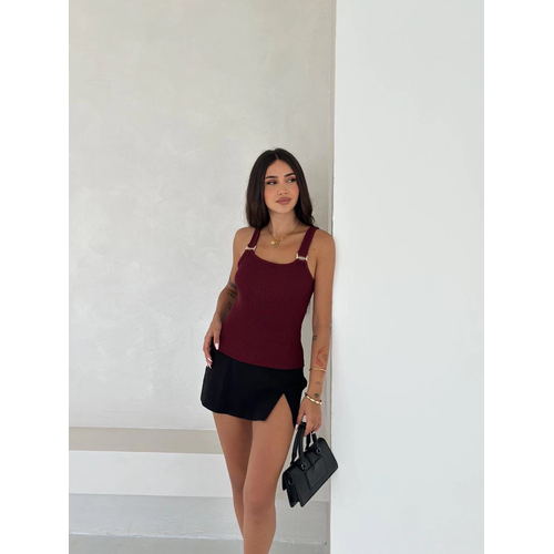 Ottoman Toka Askl Bluz Bordo S4194