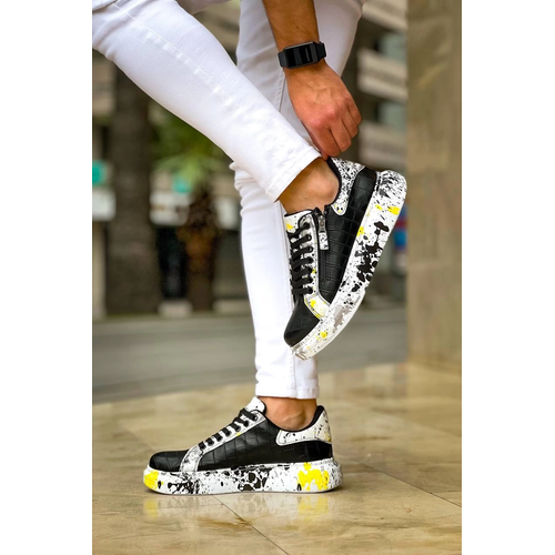 Kb-02  Kuback Backl Crocodile Siyah Sar Gnlk Erkek Ayakkab
