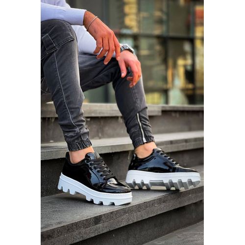 Kb-056 Kuback Siyah Rugan Beyaz Yksek Taban Gnlk Spor Ayakkab