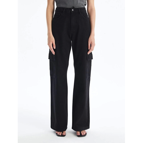 Kargo Cep Jeans Pantolon Siyah