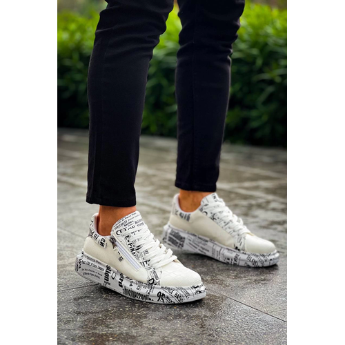 Kb-02  Kuback Backl Crocodile Beyaz Gazete Gnlk Erkek Ayakkab