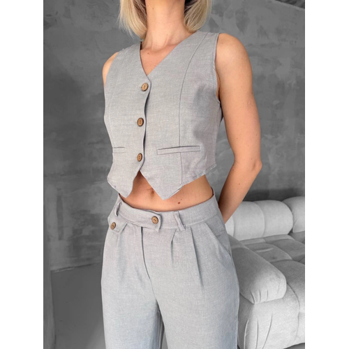 Essential Yelek Pantolon Takm Gri S255254