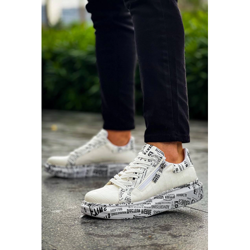 Kb-02  Kuback Backl Crocodile Beyaz Gazete Gnlk Erkek Ayakkab