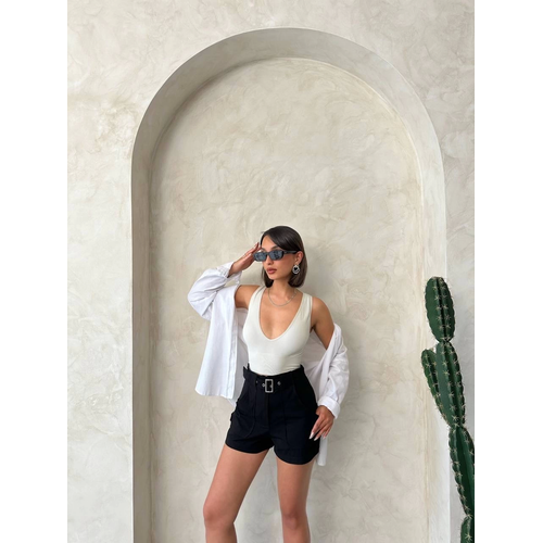 Kemer Detayl Gabardin ort Siyah S25289