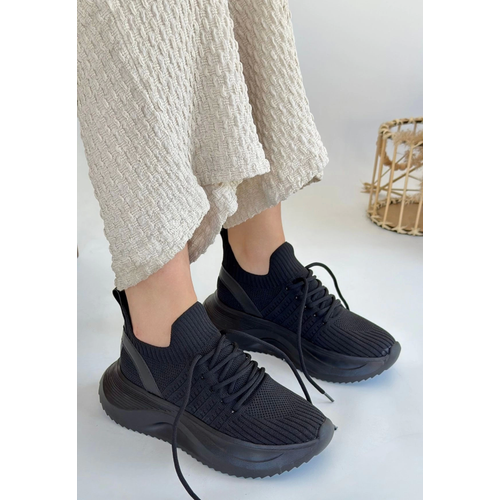 Jindy Siyah Triko Backl Spor  Ayakkab