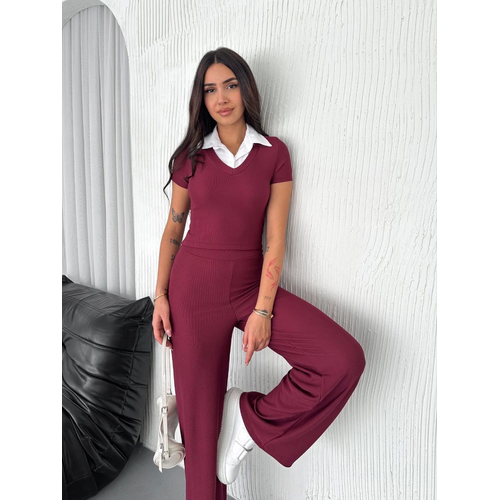 Ottoman Kuma Beyaz Gmlek Yaka Takm S4142