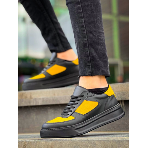 Kb-X8 Kuback Siyah Sar Cilt Yksek Taban Gnlk Spor Ayakkab