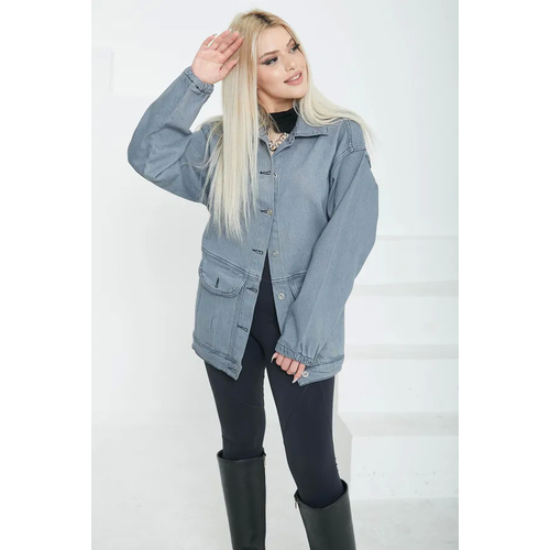 Kadn Oversize Krkl Cep Kot