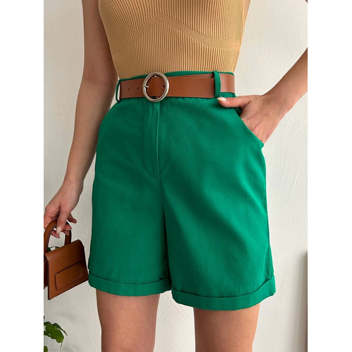 Kemerli gabardin ort yeil s25735