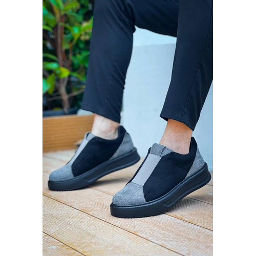 Kb-007  Kuback Siyah Gri Siyah Yksek Taban Tek Bant Backsz Gnlk Erkek
