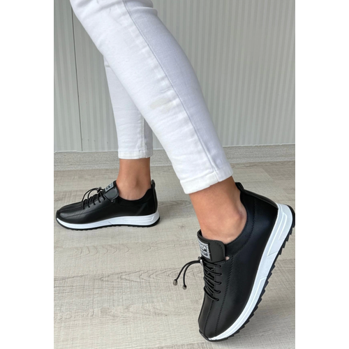 Monya Siyah Cilt Backl Spor Ayakkab