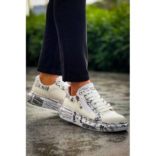 Kb-02  Kuback Backl Crocodile Beyaz Gazete Gnlk Erkek Ayakkab