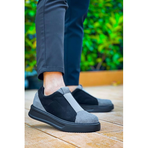 Kb-007  Kuback Siyah Gri Siyah Yksek Taban Tek Bant Backsz Gnlk Erkek