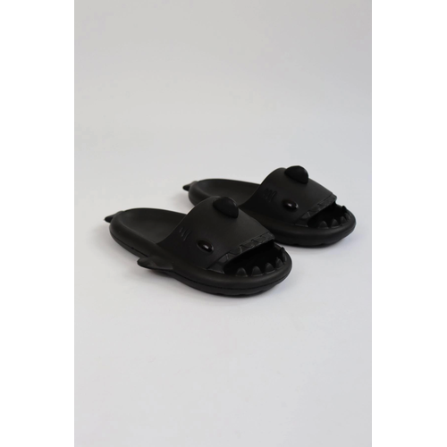 WG500 Kpekbal Siyah Unisex Tam Ortopedik Terlik Shark Slides