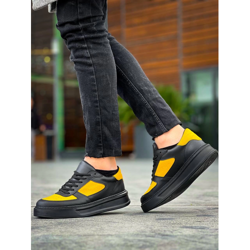 Kb-X8 Kuback Siyah Sar Cilt Yksek Taban Gnlk Spor Ayakkab