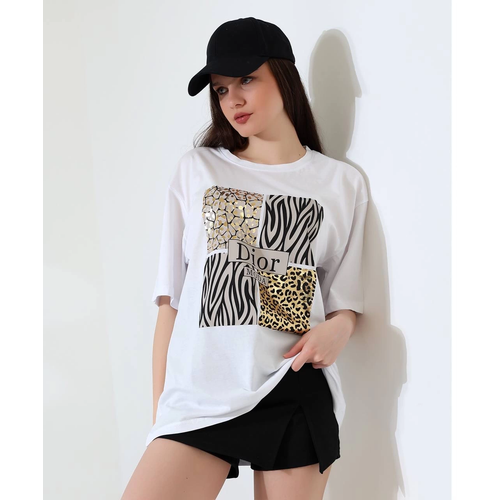 Karma Desenli Oversize Tirt