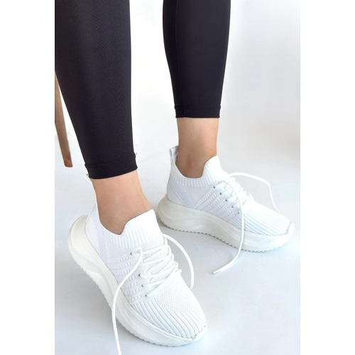 Jindy Beyaz Triko Backl Spor  Ayakkab